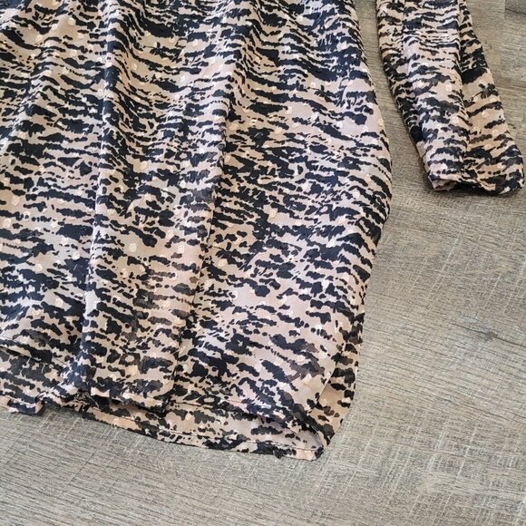 ZARA | Animal Print Long Sleeve Mini Dress | Sz. XS - Picture 4 of 9